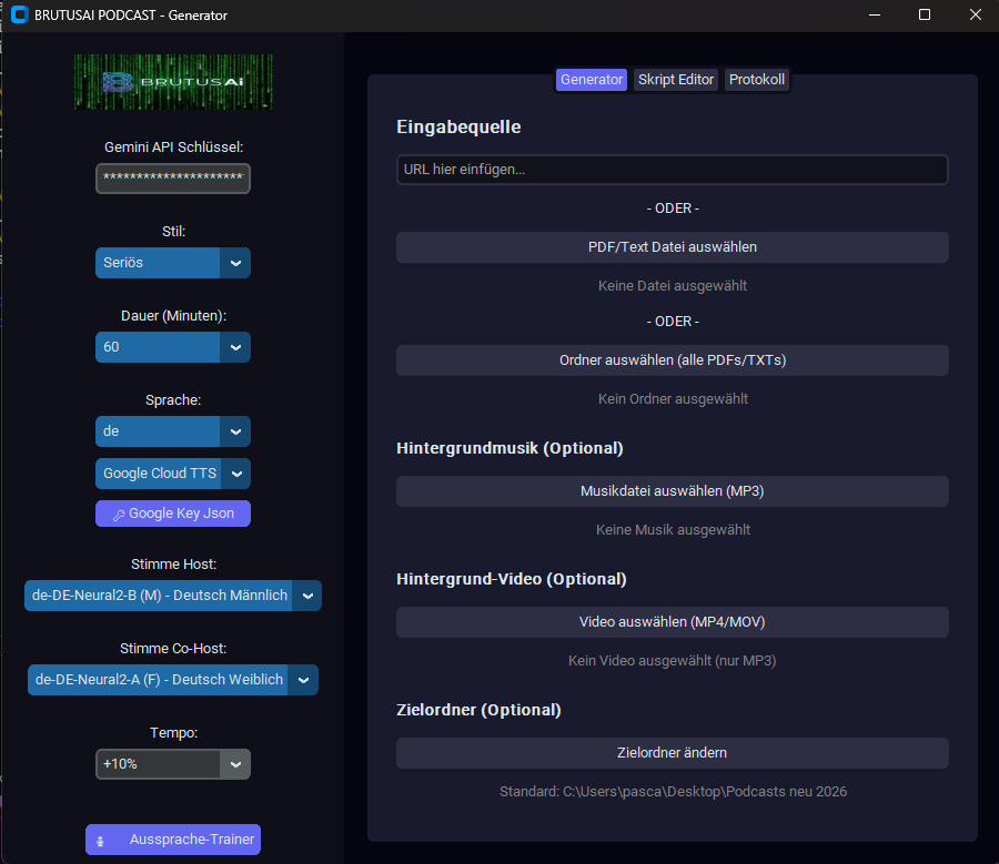 Podcast Generator Interface